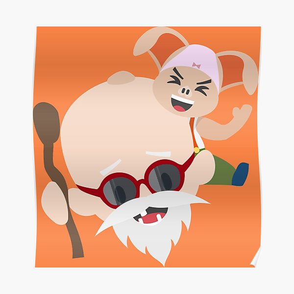 Dbz Master Roshi And Oolong Poster For Sale By Plateandoatcake Redbubble