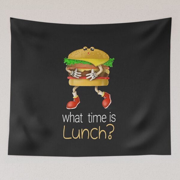Item preview, What Time Is Lunch? | Cute Hamburger designed and sold by Cat N' Doodles.
