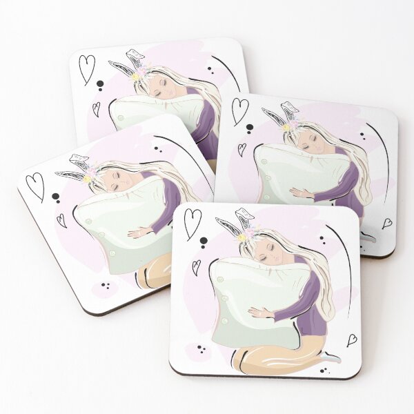 Item preview, Cute girl with a pillow. Fashionable illustration. designed and sold by vajnrubart.