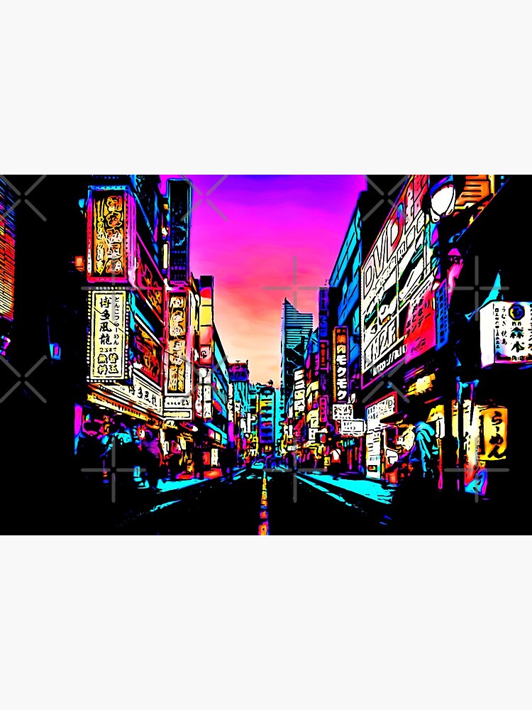 Japanese Street View At Night Urban Anime Anime Street View Anime Scene Best Gift For Japan Lovers Art Board Print For Sale By Shodark Redbubble