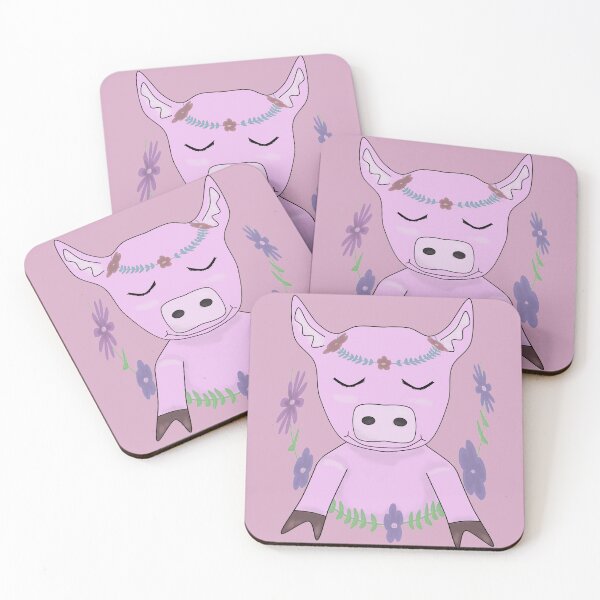 Item preview, Cute pig with flowers  designed and sold by Antiope33.