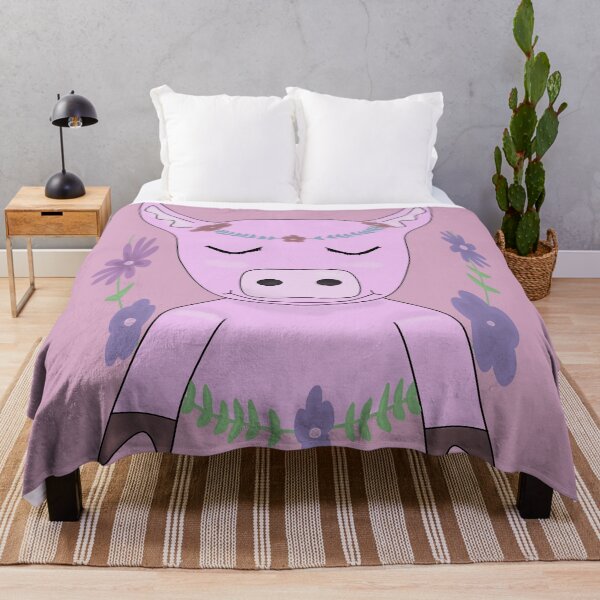 Item preview, Cute pig with flowers  designed and sold by Antiope33.