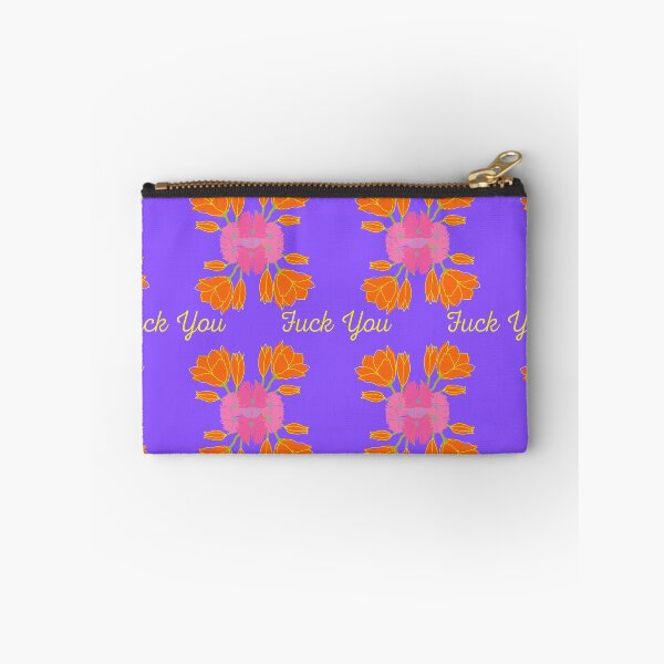Item preview, 'Fuck You' Funny Purple Pattern with Flowers designed and sold by di-the-dreamer.
