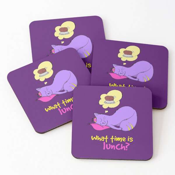 Item preview, Purple Cat Chubby Cat What Time Is Lunch?  designed and sold by Cat N' Doodles.