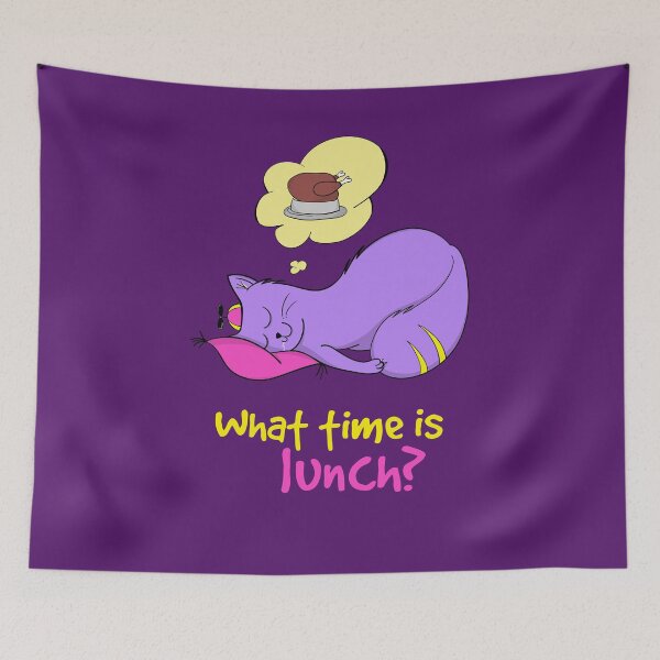 Item preview, Purple Cat Chubby Cat What Time Is Lunch?  designed and sold by Cat N' Doodles.