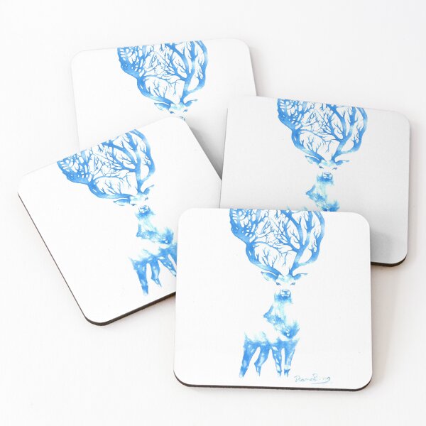 Item preview, Watercolor Blue Deer Painting designed and sold by di-the-dreamer.