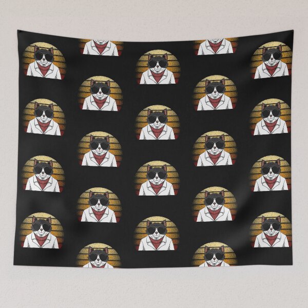 Item preview, CAT FASHION SUNSET RETRO- Cat Puns designed and sold by shivani21061993.