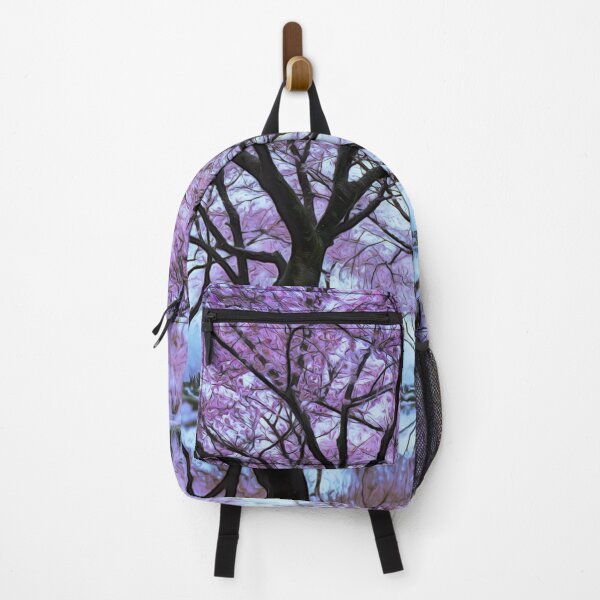 Item preview, A soothing and calming scene of trees with purple flowers over water, reflections over the water, stunning purple flower trees, soothing scene with purples and grays, and smooth water designed and sold by Orianah.