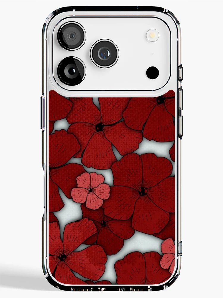Thumbnail 1 of 5, iPhone Case, Busy Lizzie Pattern (Red) designed and sold by DifferentCreate.