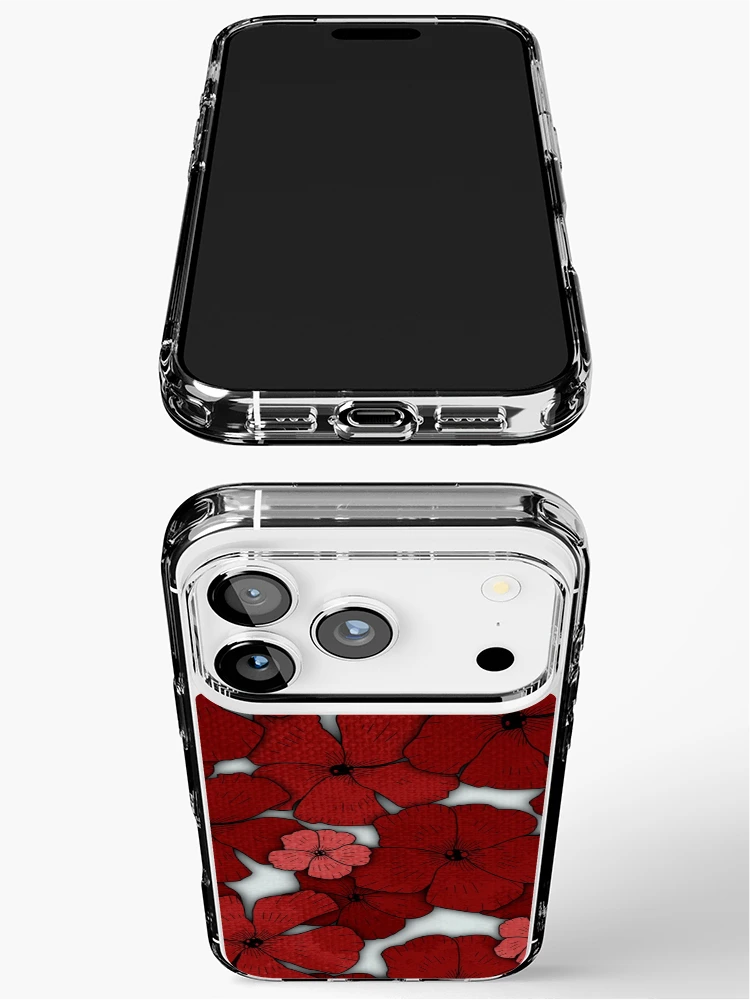 Thumbnail 3 of 5, iPhone Case, Busy Lizzie Pattern (Red) designed and sold by DifferentCreate.