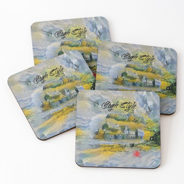 Item preview, Locomotive Imitated Vincent Van Gogh "Wheat Field with Cypresses" Style designed and sold by DAEWI PARK.