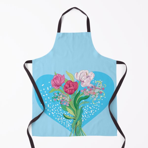 Item preview, Spring flowers and tulips in blue heart shape designed and sold by IngaDesign.