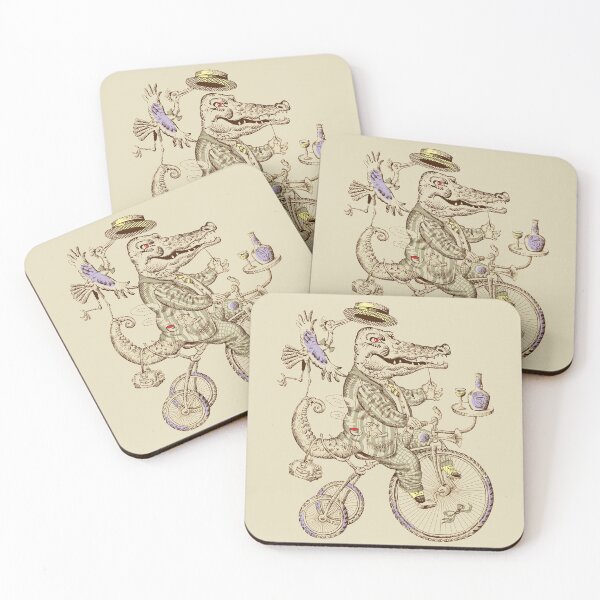 Item preview, Crocodile traveling by bicycle designed and sold by fairytaleprints.