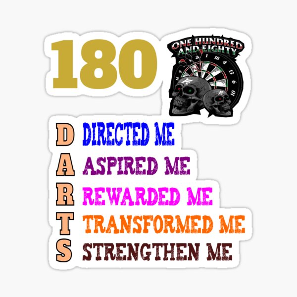 Dart One Hundred and Eighty Skull Funny Novelty Dart Sticker