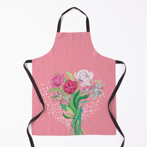 Item preview, Spring flowers and tulips in blush pink heart shape designed and sold by IngaDesign.