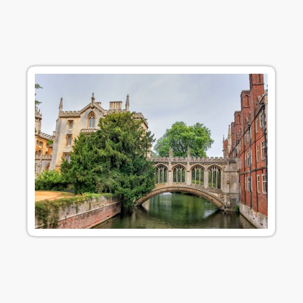 St Johns college and the Bridge of sighs, Cambridge university Sticker