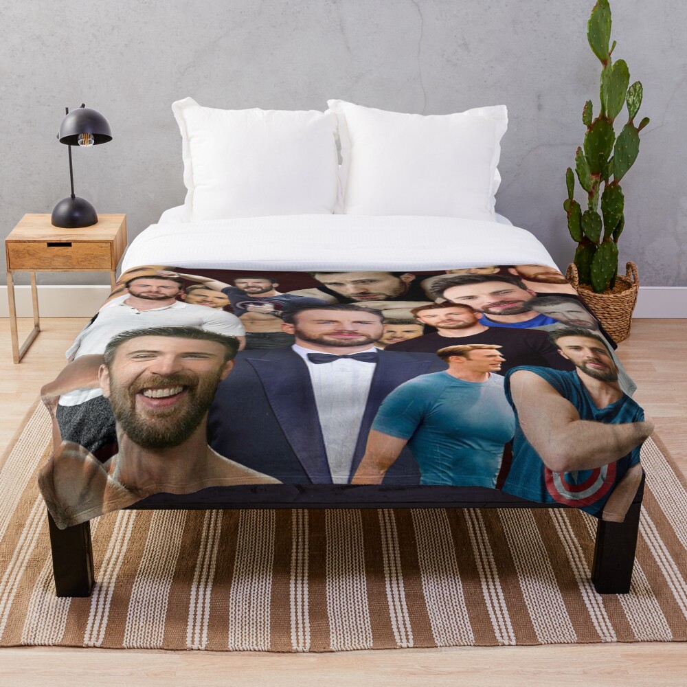 "chris evans photo collage " Throw Blanket for Sale by mahmoudrakha
