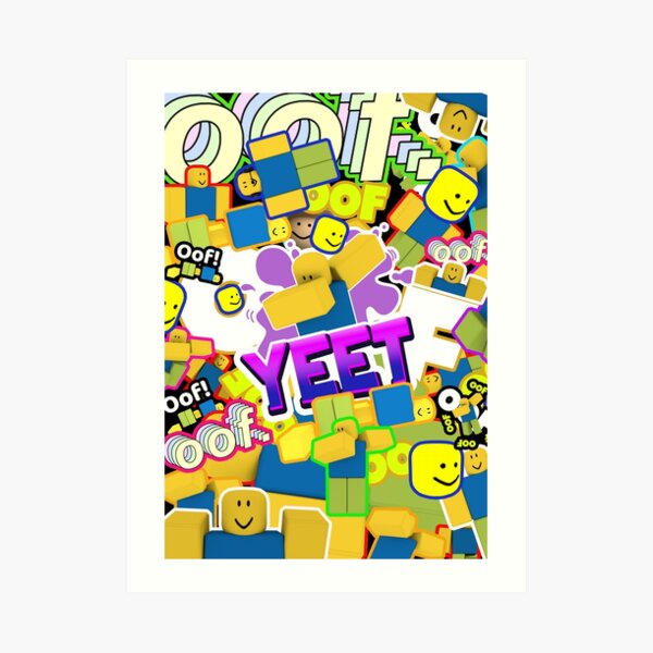 Roblox Memes Pattern All The Noobs Oof Yeet Dab Dabbing Art Print By Smoothnoob Redbubble - roblox noob art oof