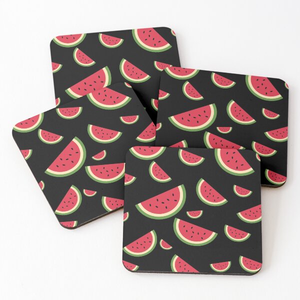 Item preview, Watermelon pattern black background designed and sold by Farage Art.