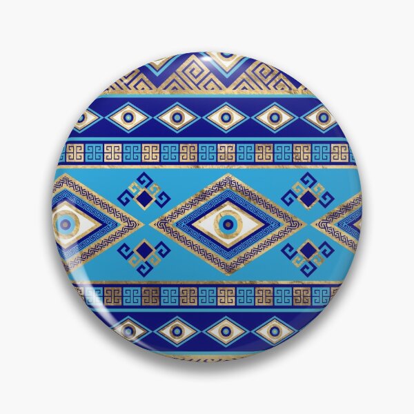 Item preview, Greek Evil Eye and Meander Key Ornament designed and sold by k9printart.