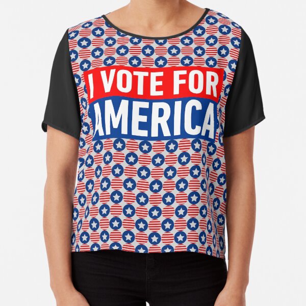 Vista previa del artículo con la obra «¡Voto por América!», diseñado y vendido por TheSimpleMan.
