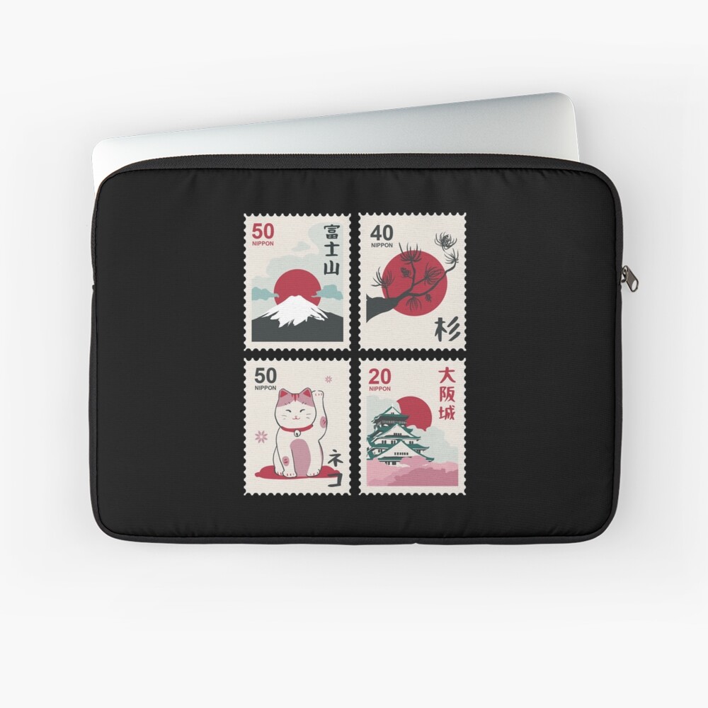 Cute Japanese stamps Greeting Card for Sale by DeVeauDesign