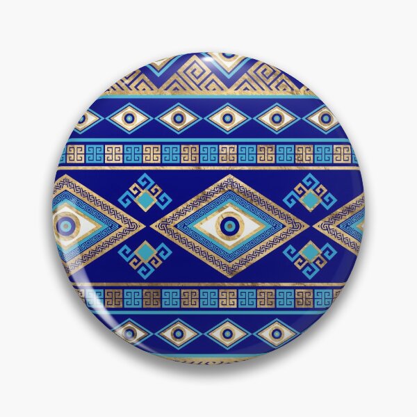 Item preview, Greek Evil Eye and Meander Key Ornament designed and sold by k9printart.