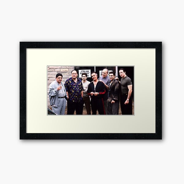 The Sopranos Satriale's Group Picture - Brush Strokes Framed Art Print