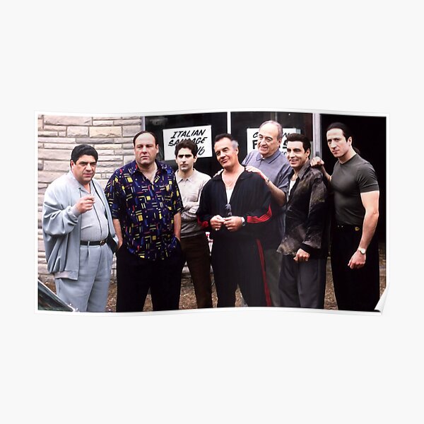 The Sopranos Satriale's Group Picture - Brush Strokes Poster