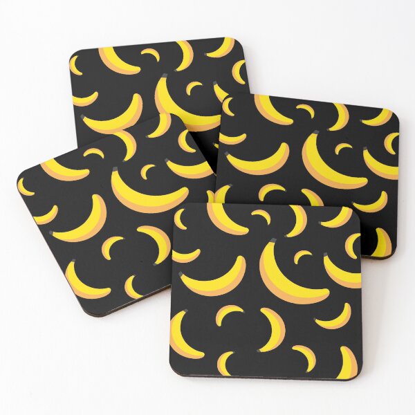 Item preview, Banana pattern black background designed and sold by Farage Art.