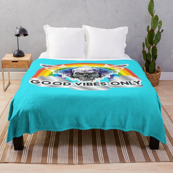 Item preview, Good Vibes only rainbow skull designed and sold by arendbotha.