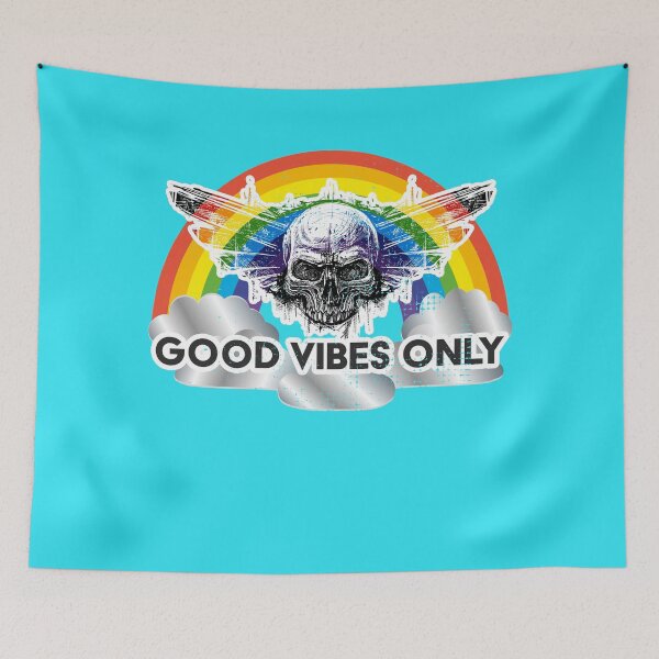 Item preview, Good Vibes only rainbow skull designed and sold by arendbotha.