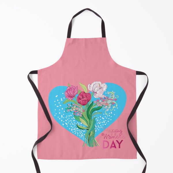 Item preview, Happy Women's Day in blue heart shape and flowers designed and sold by IngaDesign.