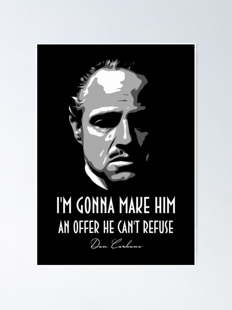 Poster Citation De Don Corleone Le Parrain Par Zig Tozag Redbubble