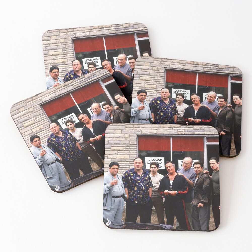 The Sopranos Satriale's Group Picture - Brush Strokes Coasters (Set of 4)