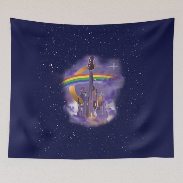 Item preview, Strat Rainbow Night Castle - Stratocaster Electric Guitar Art designed and sold by Strawbery-Drive.