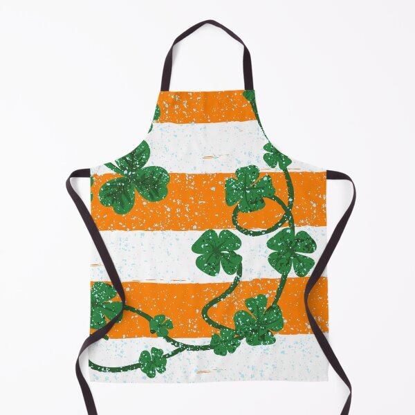Artikelvorschau, Shamrock-Zweige auf weißen und orangefarbenen Streifen entworfen und verkauft von fowons.