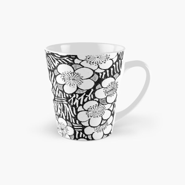 Artikelvorschau, Pflaumenblüte japanisches Blütenmuster black and white plant artwork entworfen und verkauft von cybermum.