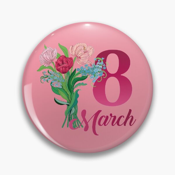 Item preview, Happy Women's Day in blue heart shape and flowers designed and sold by IngaDesign.