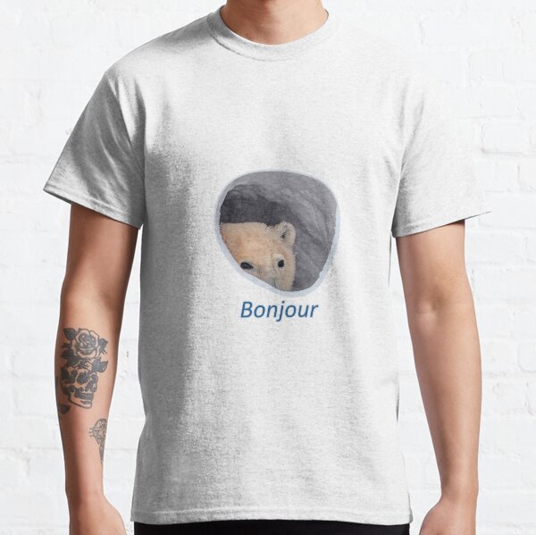 Bonjour Polar Bear Meme - High Quality Classic T-Shirt