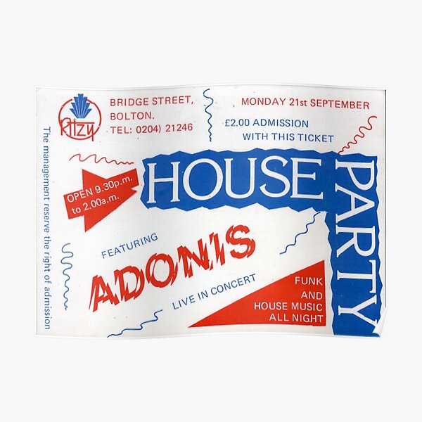 Adonis at The Ritzy 1987 (UK) Poster Poster