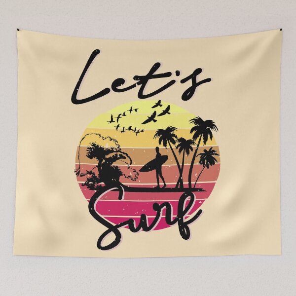 Item preview, Let s surf - Vintage beach summer vibe designed and sold by Soul  ArtLove.
