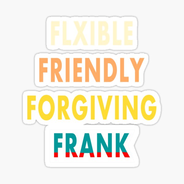 Funny Frank Boys Girls Teen Man Gamer Name Colorful Clothing  Sticker