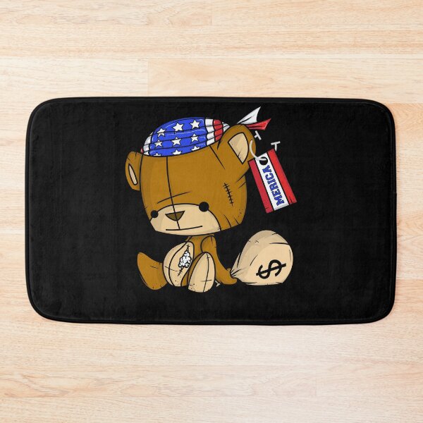 Item preview, American teddy with money bag designed and sold by mermaidselina.