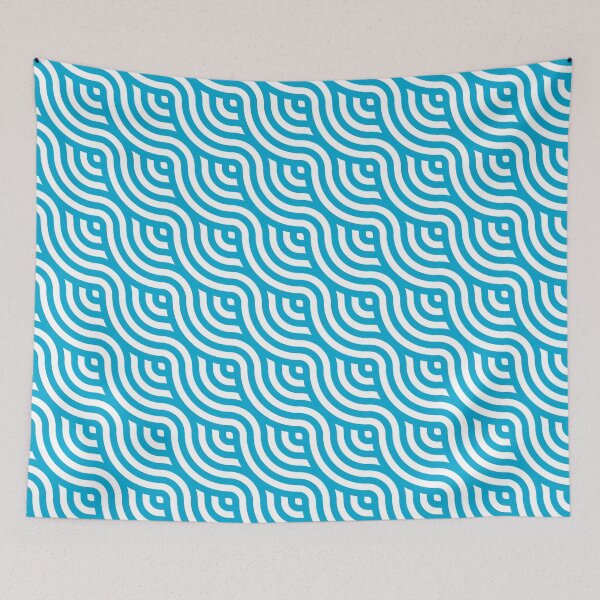 Item preview, Blue seamless cute geometric pattern designed and sold by likebakerdo.