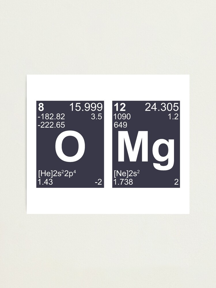 Alternate view of OMG Oh My God Periodic Table Elements Photographic Print