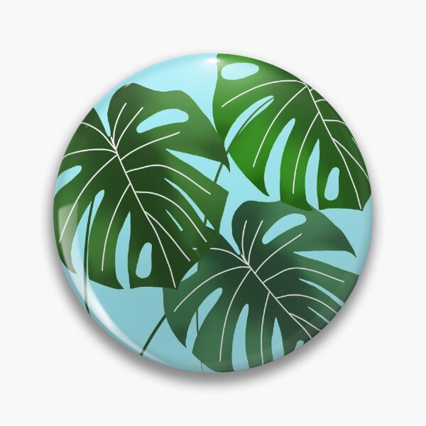 Item preview, Monstera leaves on blue designed and sold by Juliana  Costa.