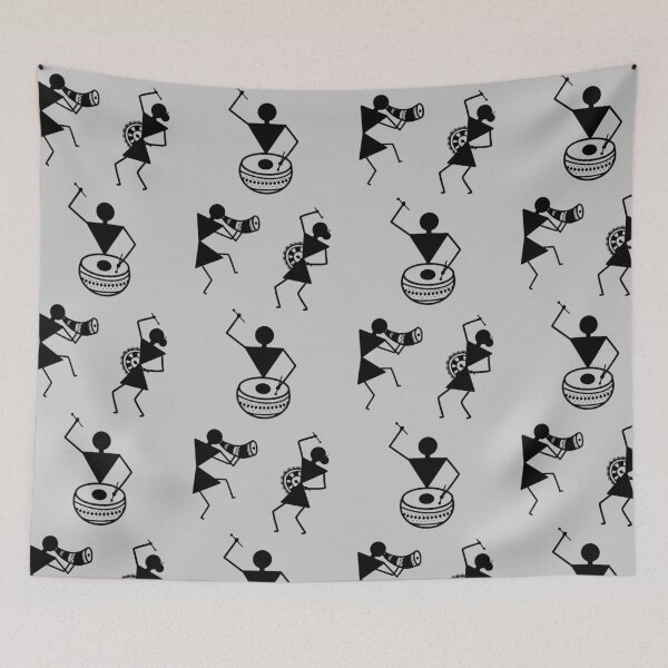 Item preview, Warli Art musicians designed and sold by HariniArts.