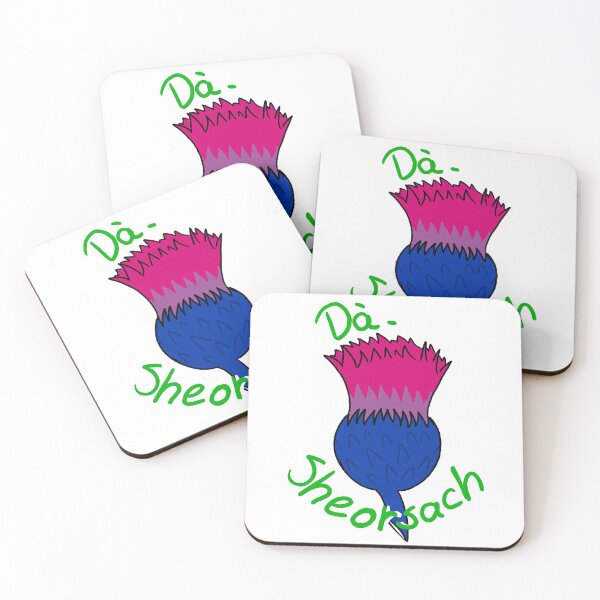 Item preview, Dà-Sheorsach: gaelic bisexual thistle designed and sold by Niseag.