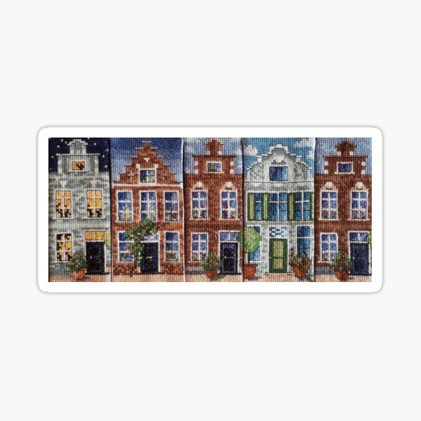 Dutch canal houses Street view Sticker